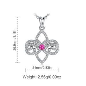 925 en argent sterling zircon cubique rose iris <span class=keywords><strong>Fleur</strong></span> <span class=keywords><strong>Fleur</strong></span> <span class=keywords><strong>De</strong></span> <span class=keywords><strong>Lys</strong></span> collier pendentif - Product Image 3