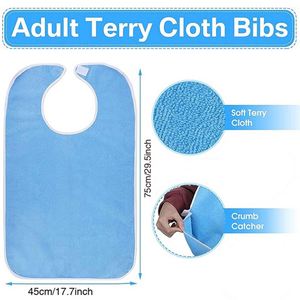 Babero Impermeable para Adultos Mayores, Protector de Ropa Lavable y Reutilizable con Bolsillo Recolector de Migas y Correa Ajustable para Comer - Product Image 2