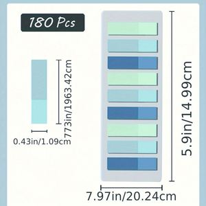 180 Sheet Gradient Index Tabs Self-Adhesive PET <b>Sticky</b> <b>Notes</b> with Morandi-Color Tags for School & Office - Product Image 3