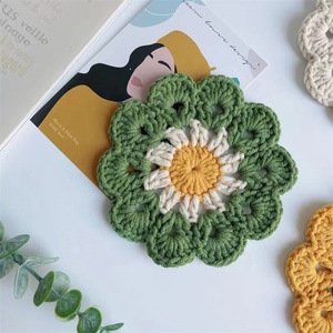 New Cute Style Ins Style Flower Coasters and Placemats, Crocheted Potholders, Handmade with Milk Cotton Yarn - Product Image 3