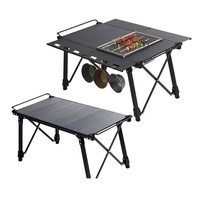 Offre Spéciale Table de pique-nique d'ascenseur haut de gamme Table de rouleau d'oeufs pliable Portable extérieure Table d'IGT de Camping d'alliage d'aluminium