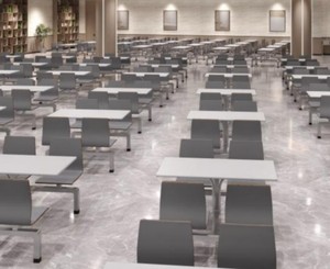 Set di Tavolo <span class=keywords><strong>e</strong></span> <span class=keywords><strong>Sedie</strong></span> in Legno Curvato di Alta Qualità per Mensa Scolastica a 4 Posti - Product Image 3