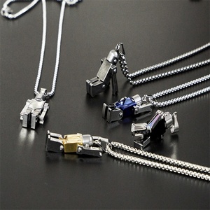 สร้อยคอหุ่นยนต์สแตนเลสแบบปรับได้ น่ารัก สั่งทำได้ตามต้องการ - Product Image 6