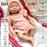Vollkörper-Platin-Silikon Realistische Neugeborenen-Puppe mit Weicher Haptik, 18 Zoll Reborn-Babypuppe, Unbemalt, DIY-Künstler-Sammlerpuppe
