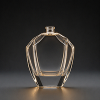 Flacon de parfum de luxe rechargeable au design moderne, 80 ml, flacon de parfum en verre vide recyclable avec couvercle en forme de T doré