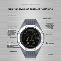 Montre numérique Xgeqck-Affichage LED multifonction Sports Conception étanche Chronomètre et compteur de pas Prix d'usine en gros
