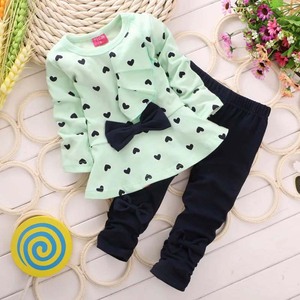 Conjuntos de Ropa para Niñas, Otoño-Primavera, Trajes de Dos Piezas, Vestido y Pantalones, Ropa Linda para Bebés, Estampado de Puntos, Ropa Casual para Niños - Product Image 2