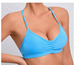 Soutien-gorge de yoga de sport de couleur unie pour femmes avec haut respirant à dos ouvert haute élasticité pour l'exercice et le fitness - Product Image 3