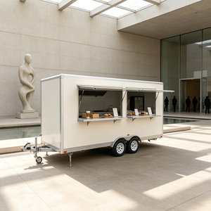 Remorque alimentaire robuste avec double fenêtre et comptoir chauffant pour bagels et sandwichs à New York MoMA - Product Image 1