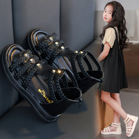 Sommer Mädchen Strand römische Sandalen Baby Kleinkind Freizeit schuh Kinder Mädchen Leder Prinzessin Sandalen Kinder Teenager Schuhe Größe 26-37