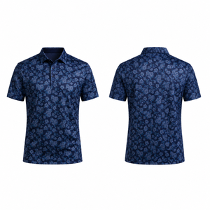 Polo de golf personnalisé pour homme, imprimé floral, performance, imprimé intégral, respirant, extensible, séchage rapide, OEM ODM, marque privée - Product Image 4