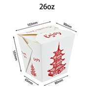 Emballage en carton blanc jetable pour la vente à emporter de nourriture, boîte en papier pour riz et nouilles chinoises avec poignée