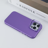 Coque mobile à peinture métallique de qualité supérieure pour iPhone 13/14/15/16/17 Pro Max Plus-Plusieurs couleurs, support d'objectif en aluminium, PC dur