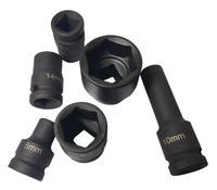 Jeu de douilles longues hexagonales carrées chromées Tooljoy OEM 1/2" 1/4" 3/8" pour réparation automobile 4mm-32mm