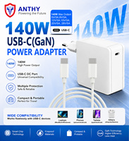 Chargeur rapide USB-C PD 140W GaN OTP/OVP, design compact carré, certifié CE RoHS ERP VI REACH FCC, pour ordinateurs portables, téléphones, tablettes, appareils photo