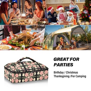 Hawaiian Puakenikeni Quilt Flower Custom Printed Pizza Bag Potluck Holder Insulated Food Warmer Casserole Cooler Bag - Product Image 6