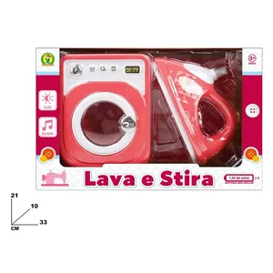 Lava E Stira Jouet Machine à laver et fer à repasser avec lumières et sons 3+ ans Rouge 21x10x33 cm - Product Image 2