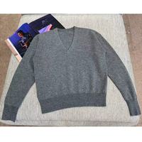 Pull en laine/cachemire tricoté à col en V et manches longues pour femme, style coréen, automne/hiver, design simple et tendance