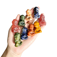 Ornement Bouddha en Cristal Feng Shui Naturel Vérifié pour la Guérison, avec Longstamina, Idéal pour les Cadeaux d'Halloween