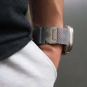 Bracelets <span class=keywords><strong>Milanese</strong></span> Loop pour <span class=keywords><strong>Apple</strong></span> <span class=keywords><strong>Watch</strong></span> Series 11 10 9 5 4 SE 8 <span class=keywords><strong>7</strong></span> 6 46mm-42mm-41mm-<span class=keywords><strong>45mm</strong></span>-44mm 40mm Ultra 2 49mm Accessoires - Product Image 2