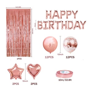 Set di Palloncini Oro Rosa a <span class=keywords><strong>Tema</strong></span> Buon Compleanno, Decorazioni per Eventi Festivi e Feste, Kit Palloncini per Compleanno Bambini - Product Image 3
