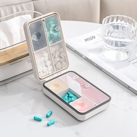 Organisateur de pilules magnétique en plastique, 8 compartiments, résistant aux rayures, hermétique, pliable, boîte de rangement pour médicaments de voyage HD-008