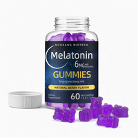 Gommes à la mélatonine 6 mg, saveur naturelle de baies, aide au sommeil nocturne, complément alimentaire, soutien au sommeil profond, gommes pour adultes, OEM ODM