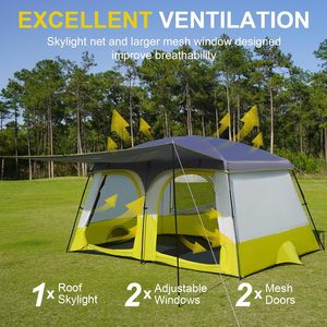 Carpa de Camping OEM para 3-4 Personas con Vestíbulo Extendido, Resistente a la Intemperie, Ventanas de Malla Transpirable, Impermeable, para Exteriores - Product Image 3