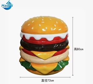 Escultura Moderna Artística Pintada a Mano de Fibra de Vidrio con Forma de Hamburguesa, Set de la <span class=keywords><strong>Sagrada</strong></span> <span class=keywords><strong>Familia</strong></span> al por Mayor, Letrero de Escaparate de Tamaño Real - Product Image 6