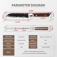 Couteau Santoku japonais Grandsharp de haute qualité, forgé à la main, en acier inoxydable à haute teneur en carbone 5Cr15MoV
