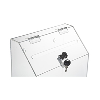 Wand halterung oder Tischplatte Clear Charity Box Kunststoff-Spenden box Acryl-Wahlurne mit Schloss
