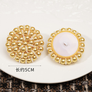 Flor de lujo de moda joya botones de resina ecológica con cuentas decorativas ropa botones forma ovalada - Product Image 6