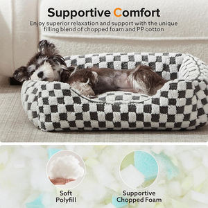 SUREAL ALHOME Nettes modernes Welpen-Haustier bett Rechteck Ortho pä disches Hundes ofa Bett Unterstützen des Schaum-Haustier-Couch bett mit wasch barem Bezug - Product Image 4