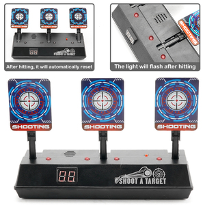 เป้าหมายยิงปืนอัตโนมัติ 3 จุด พร้อมระบบให้คะแนนอิเล็กทรอนิกส์  พร้อมเอฟเฟกต์แสงและเสียง สำหรับปืนเนิร์ฟ เจล บลาสเตอร์ และปืนยิงกระสุนนิ่ม - Product Image 3