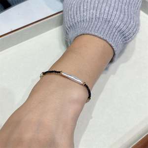 Zhizhen Baroque Freshwater <b>Pearl</b> <b>Bracelet</b> Black for Crystal Trendy Cool Fashionable Design Niche Number Pattern China Model - Product Image 2