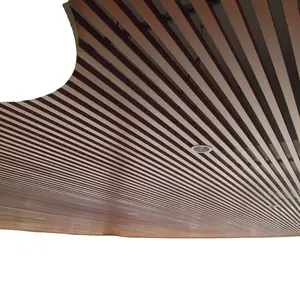 Innovative wood color expanded aluminum linear ceiling panel