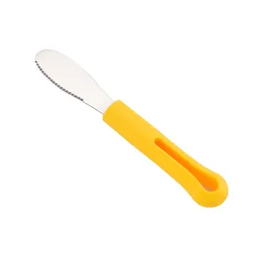 Hot Selling Custom Plastic Handle Spreader Butter Knife Stainless Steel Butter Cheese Knife