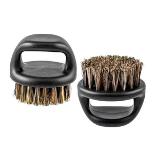 Best Sellers 2020/2021 Durable Black Small Circle Beard Brush Boar Bristle For Cleaning Beard