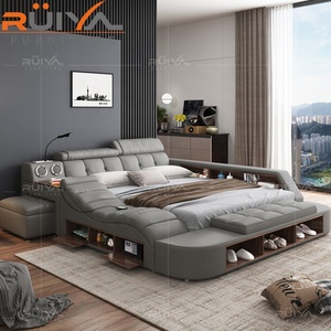 <span class=keywords><strong>Lit</strong></span> Double De Haute Qualité Pour Chambre Parentale, Design Moderne, <span class=keywords><strong>Lit</strong></span> Intelligent Avec Fonction Massage, <span class=keywords><strong>Lit</strong></span> King Size Moelleux Et Luxueux En Bois - Product Image 3
