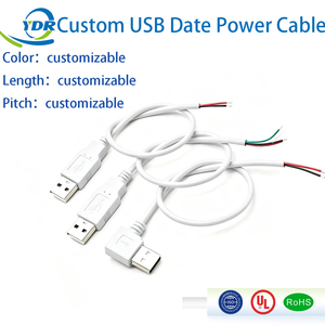 Özel USB Erkek Fişli 18AWG Bakır 2 Çekirdekli 4 Çekirdekli Kablo Demeti Beyaz Kalay Kaplı Uçlu Kablo, Kamera ve Cep Telefonu Kullanımı İçin - Product Image 1