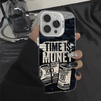Coque de téléphone style affaires « L'argent est du temps » pour iPhone XR XS 11 12 13 14 15 16 17 Pro Max – Protection personnalisée pour mobile