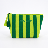 Pochette de maquillage portable personnalisable avec fermeture éclair, motif et broderie sur mesure, vente en gros directe usine