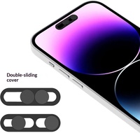 Cache-objectif coulissant double pour caméra frontale, protection anti-espionnage, bloqueur de lentille, autocollant de sécurité pour webcam de téléphone pour iPhone