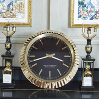 Grand Horloge Murale Analogique de Luxe à Quartz, Mécanisme Silencieux, Décoration Moderne pour Salon, avec Calendriers, Radio et Style Art Déco