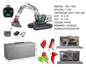 KABOLITE Huina 2025 Nuovo K961-100/100S Escavatore RC <span class=keywords><strong>1</strong></span>/18 Modello di Escavatore Idraulico Giocattolo per Adulti e Ragazzi Regalo Camion RC - Product Image 4