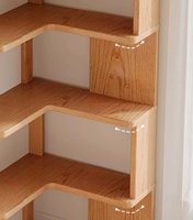 Étagère d'angle sur pied de style antique, meuble de rangement multi-niveaux au design robuste pour salon