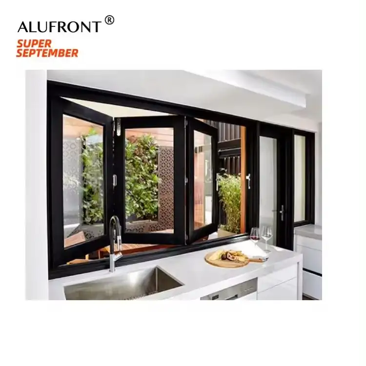Australia Standard Aluminium Bi-folding Glass Windows And Folding Glass Windows for Kitchen