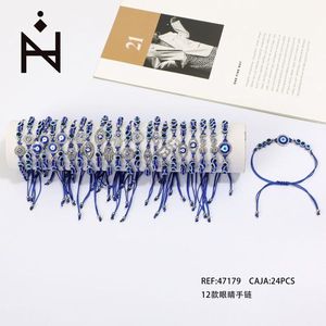 Braccialetti a tema occhio con perline blu, 12 stili, ciondolo protettivo, gioielli alla moda - Product Image 1