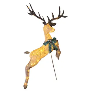 Christmas Decoration Outdoor Garden LED Lamp Waterproof Lighted Deer With Warm White Emitting Color For Holiday Party