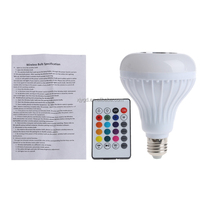 Ampoule LED RGB 12W E27 avec haut-parleur Bluetooth et télécommande, changement de couleur pour chambre et fêtes